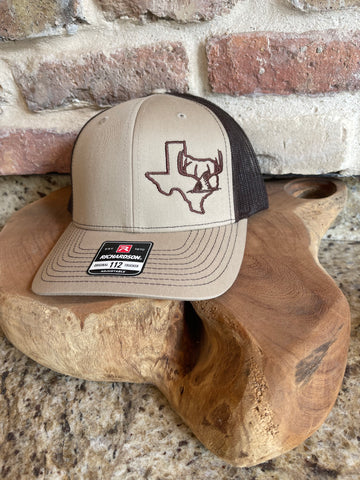 Rack-N-Tails Khaki/Brown Cap with Solid Brown Texas logo