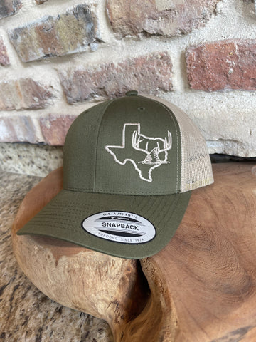 Rack-N-Tails Olive Green/ Khaki with SolidTexas logo