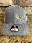 Rack-N-Tails Heather Gray/White with Khaki logo