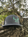 Gray Rack-N-Tails Cap with Seafoam logo